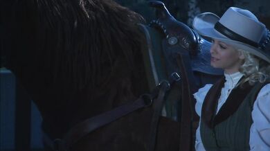 deep throat taunts a hungry ranch hand by the fire