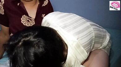 His wife cheats with his friend in a hotel with asian big tits