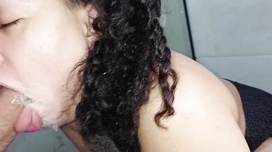 The Asian queen lips drips spit wet messy sloppy blowjob leaves him choking gagging on fat cock
