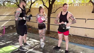 Awlivv’s KO punch sends her crashing into a bi MMF threesome gush