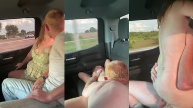 Slut wife gushes riding bull dick while hubby drives