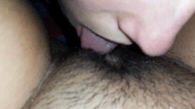 Halloween morning the brunette lover woke me up with cunnilingus