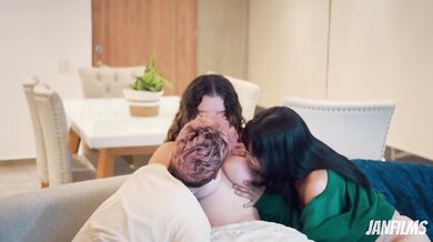 You lost the bet and now her hungry mouth worships your thick tits and dripping pussy