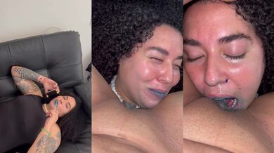 My roomie's mouth is a good chair when she provokes me and sucks my pussy crazy