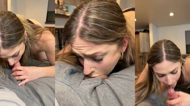 Blonde teen creams hard riding cock begging for facial