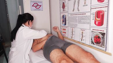 Hot nurse handjobs patient till his erection gushes ruin