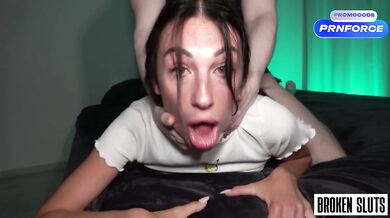 Slutty Teens Choked Doggystyled Extreme 3some Screaming Cumfest