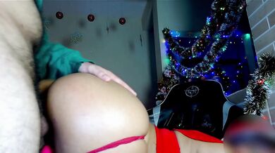 fucking in Christmas cosplay creampie gangbang