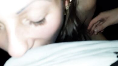 Her stiff nipples begged for me to lick them then she spread her hairy pussy for my tongue