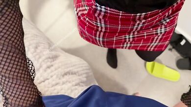 POV cum drip brunette takes my tongue for cash on czech streets