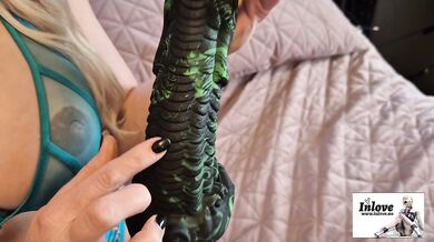 Swedish blonde milf tears up beasty cock with huge dildo