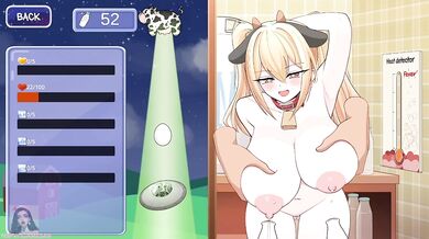 Milking the cow girls with big tits hentai game