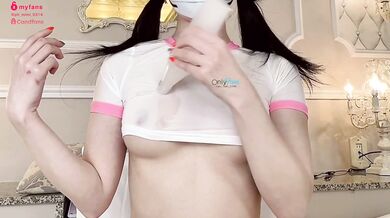 Amateur breathy boobs bounce solo while loser Japanese br squeezes toys to wail deep